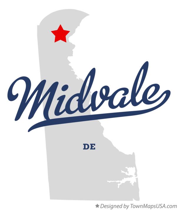 Map of Midvale Delaware DE