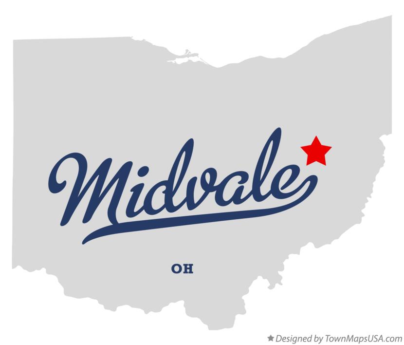 Map of Midvale Ohio OH