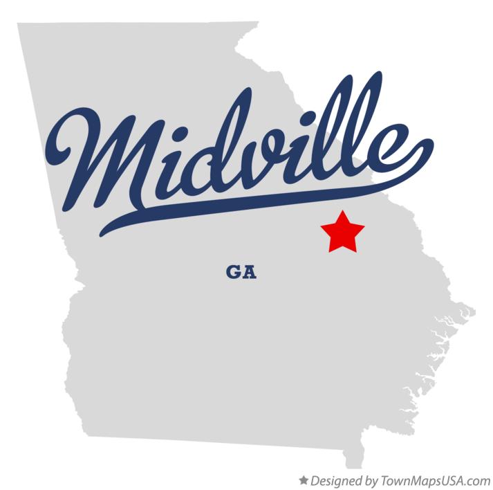 Map of Midville Georgia GA