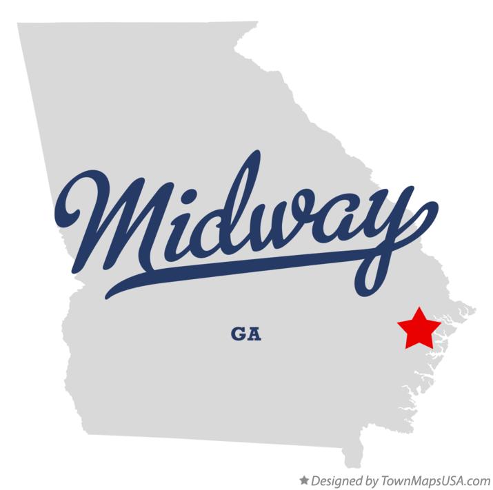 Map of Midway Georgia GA