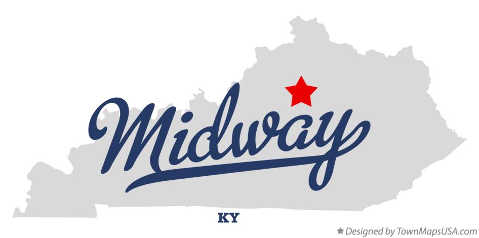 Map of Midway Kentucky KY