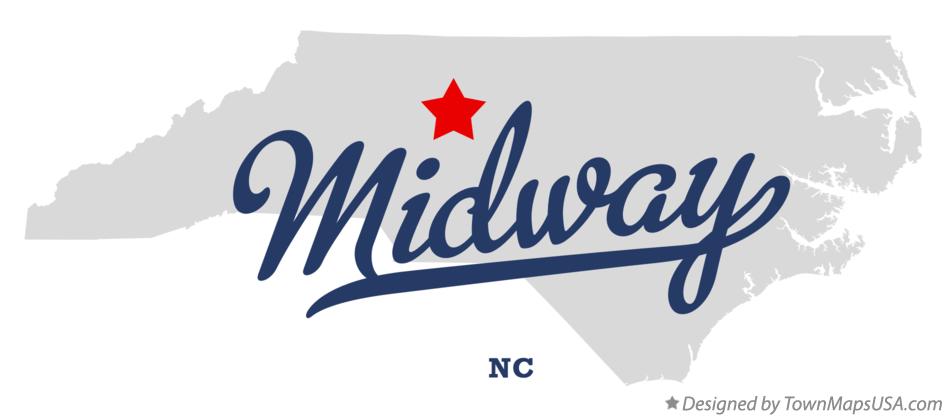 Map of Midway North Carolina NC