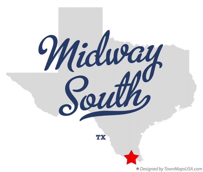 Map of Midway South Texas TX