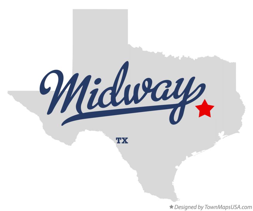 Map of Midway Texas TX