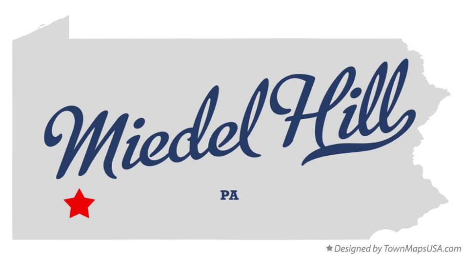 Map of Miedel Hill Pennsylvania PA