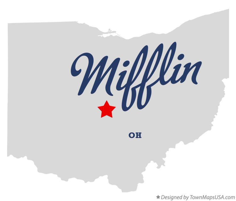 Map of Mifflin Ohio OH