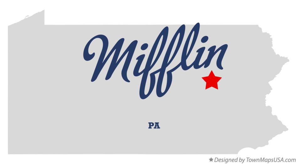 Map of Mifflin Pennsylvania PA