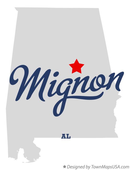 Map of Mignon Alabama AL