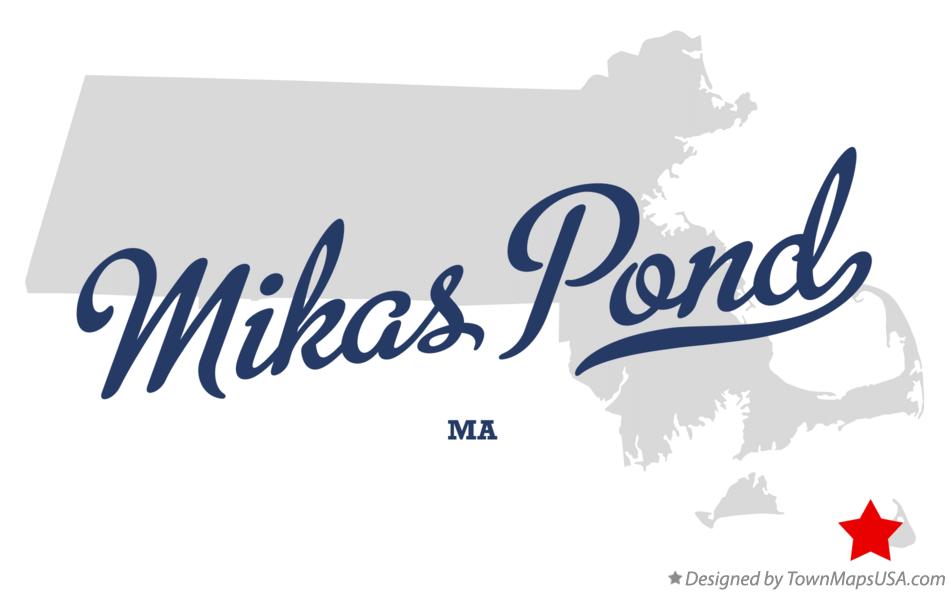 Map of Mikas Pond Massachusetts MA