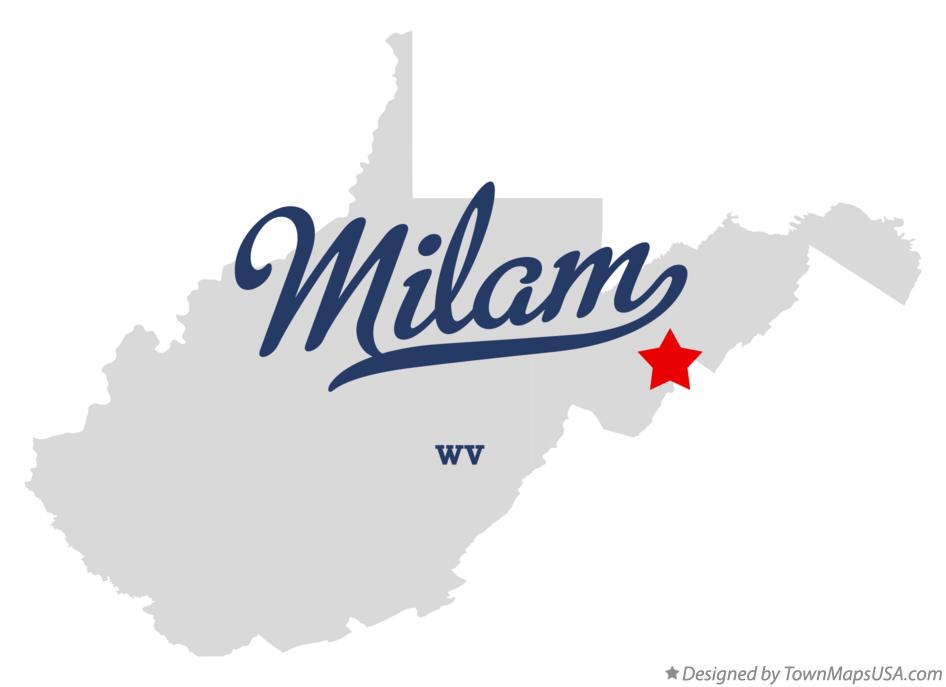 Map of Milam West Virginia WV