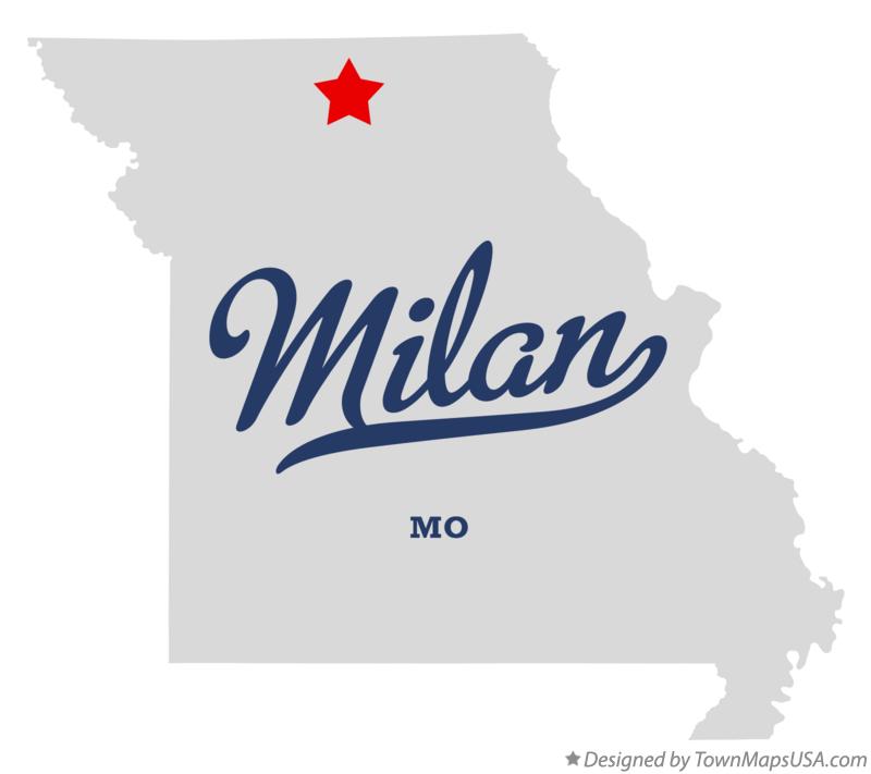 Map of Milan Missouri MO