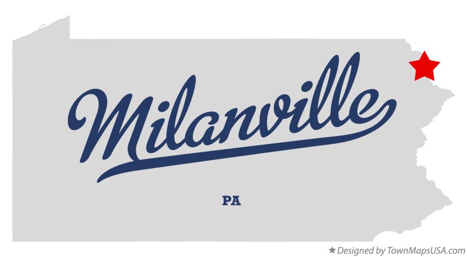 Map of Milanville Pennsylvania PA