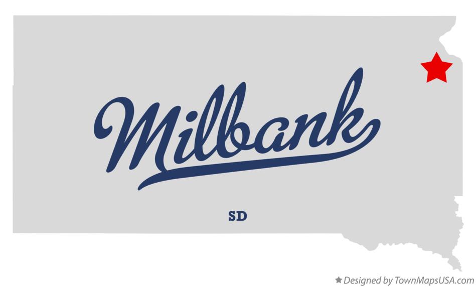 Map of Milbank South Dakota SD