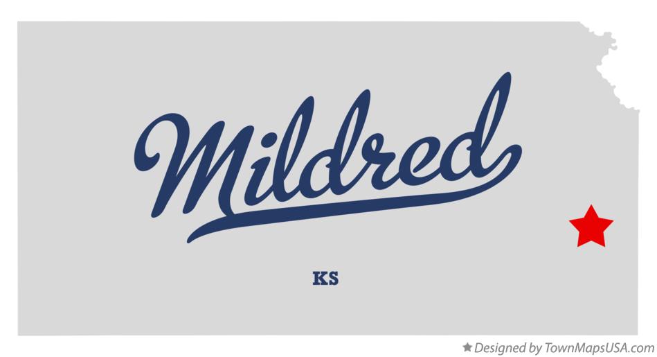 Map of Mildred Kansas KS