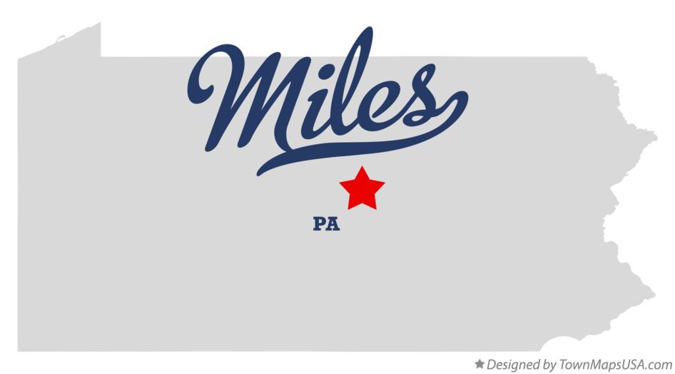 Map of Miles Pennsylvania PA