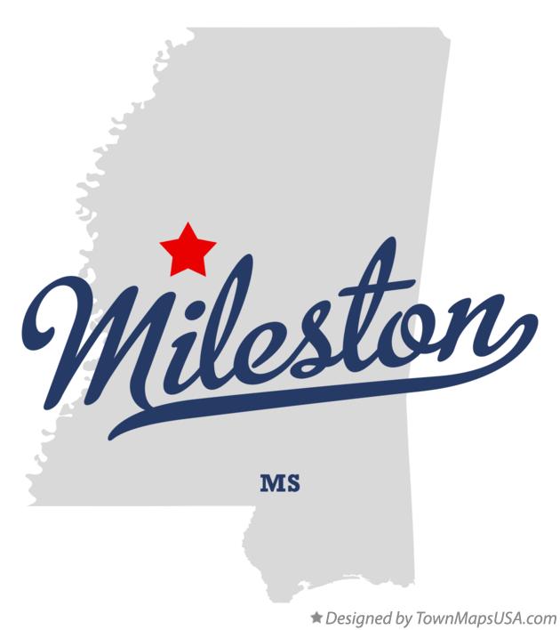 Map of Mileston Mississippi MS