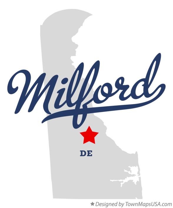Map of Milford Delaware DE