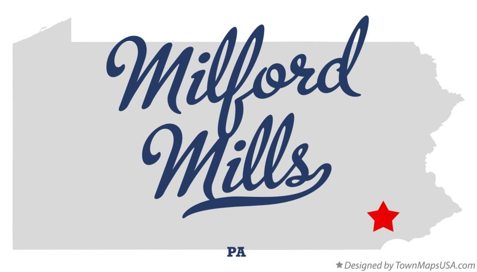 Map of Milford Mills Pennsylvania PA