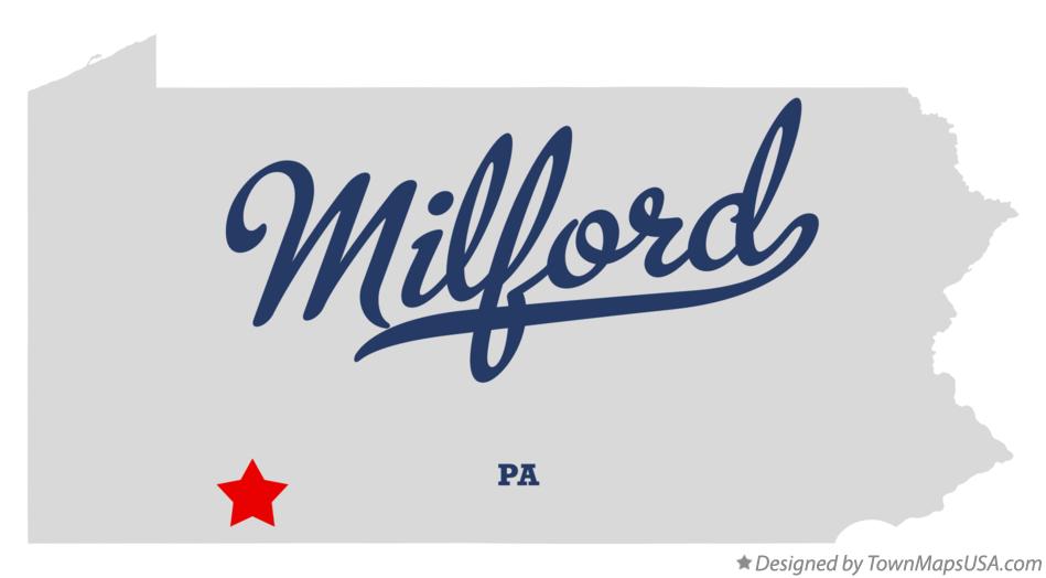 Map of Milford Pennsylvania PA