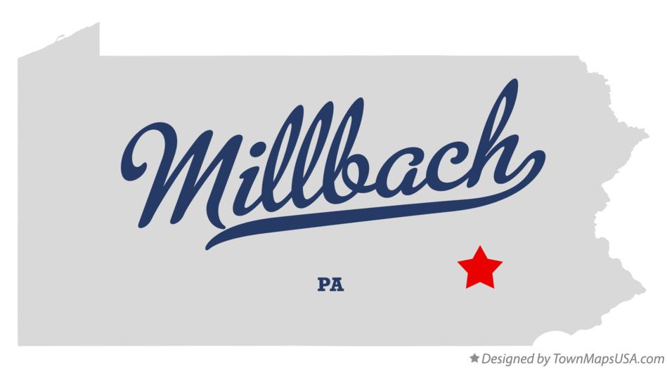 Map of Millbach Pennsylvania PA