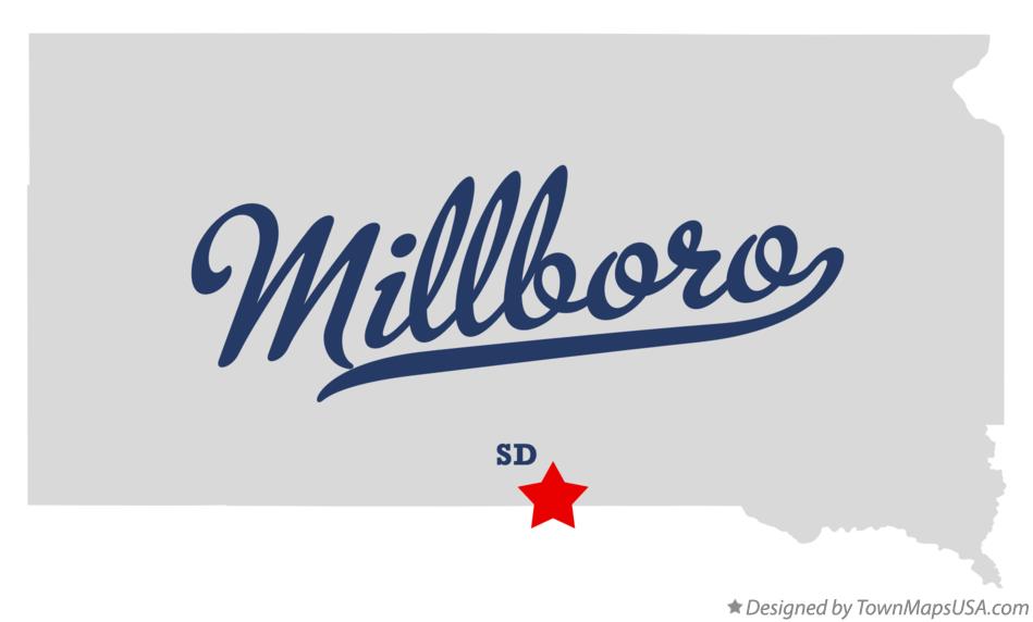 Map of Millboro South Dakota SD