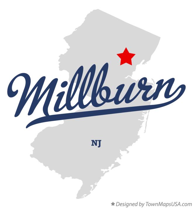 Map of Millburn New Jersey NJ