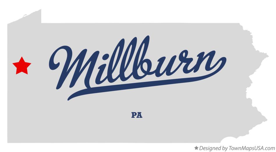Map of Millburn Pennsylvania PA