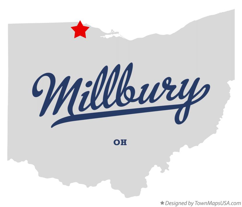 Map of Millbury Ohio OH