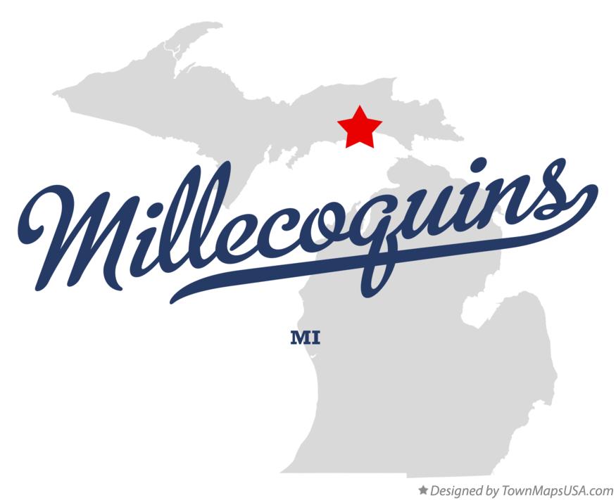 Map of Millecoquins Michigan MI