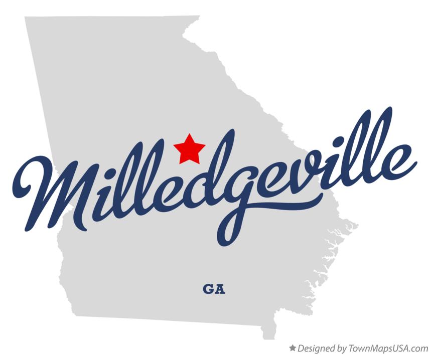 Map of Milledgeville Georgia GA