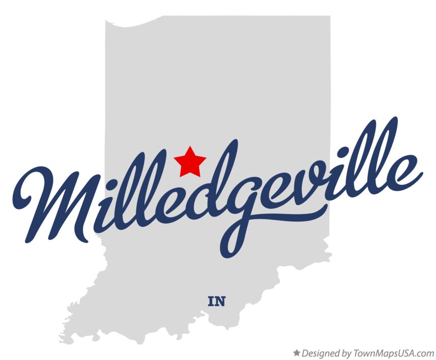 Map of Milledgeville Indiana IN