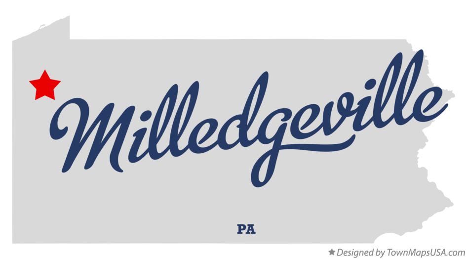 Map of Milledgeville Pennsylvania PA
