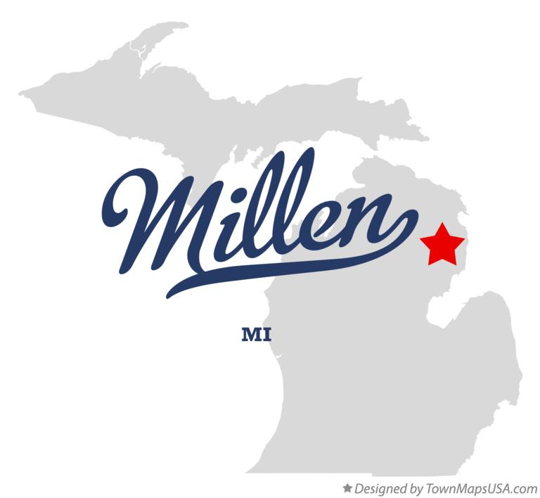Map of Millen Michigan MI