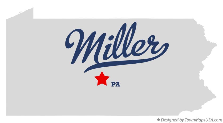 Map of Miller Pennsylvania PA