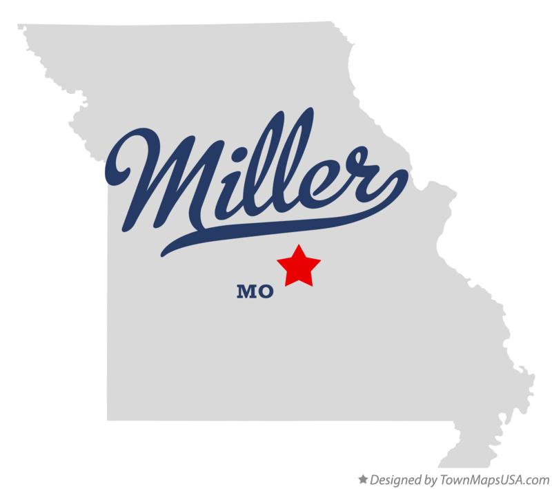 Map of Miller Missouri MO