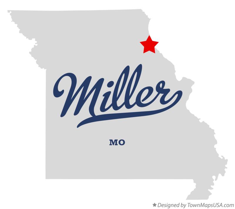 Map of Miller Missouri MO