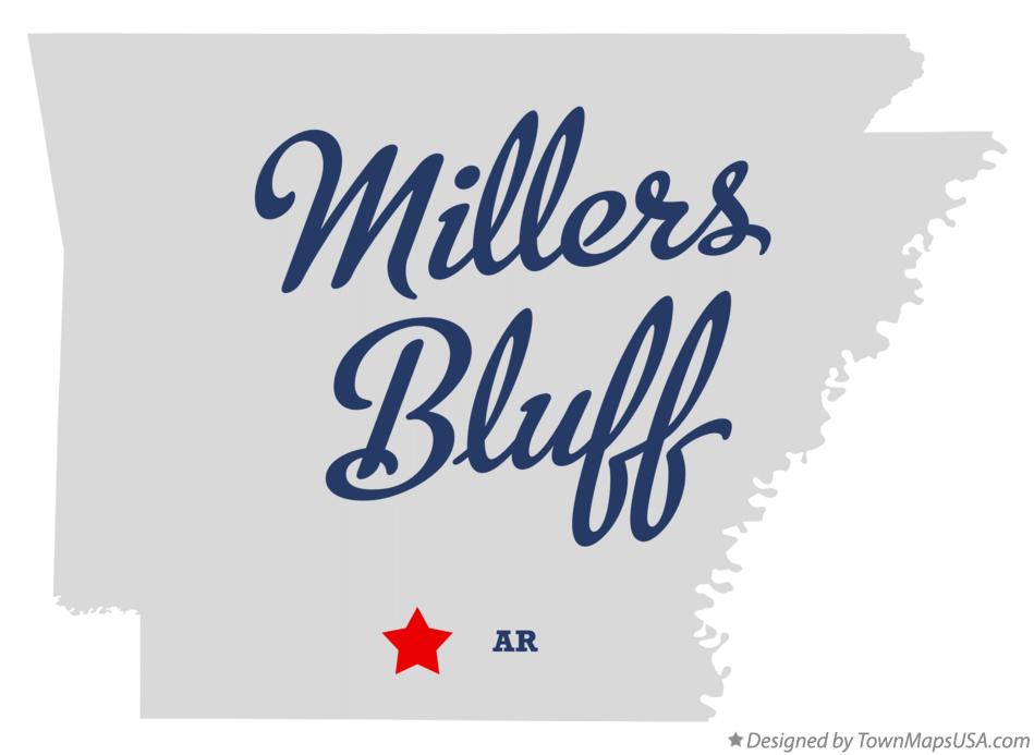 Map of Millers Bluff Arkansas AR