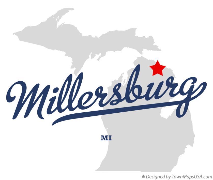 Map of Millersburg Michigan MI