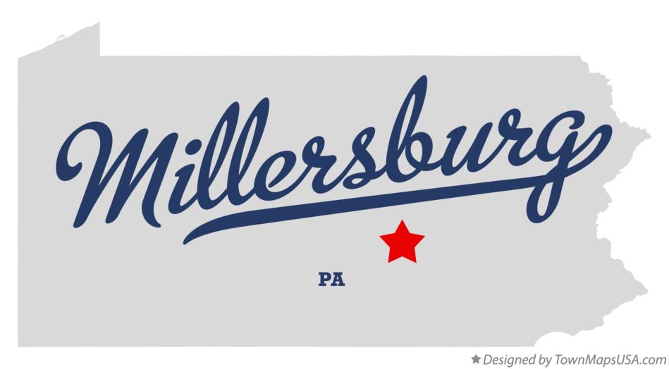 Map of Millersburg Pennsylvania PA