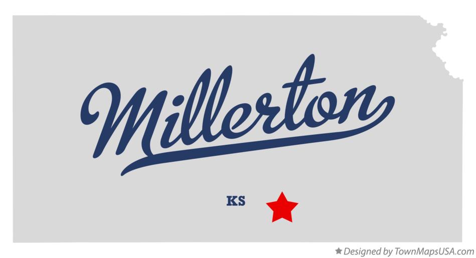 Map of Millerton Kansas KS
