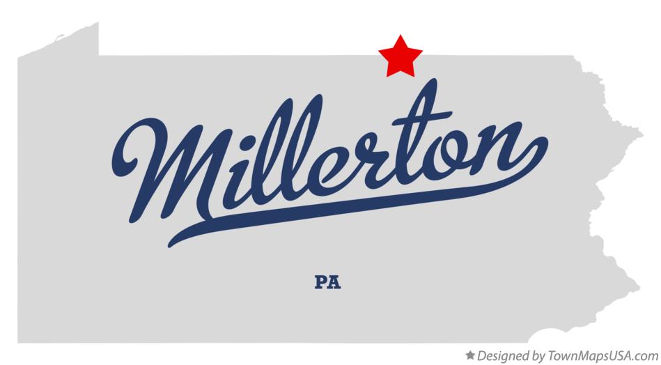 Map of Millerton Pennsylvania PA