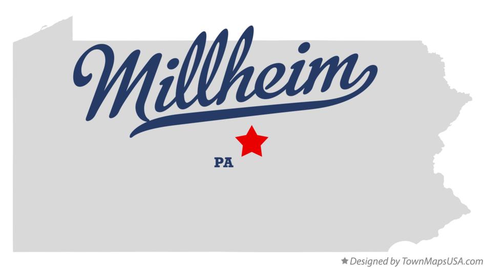 Map of Millheim Pennsylvania PA
