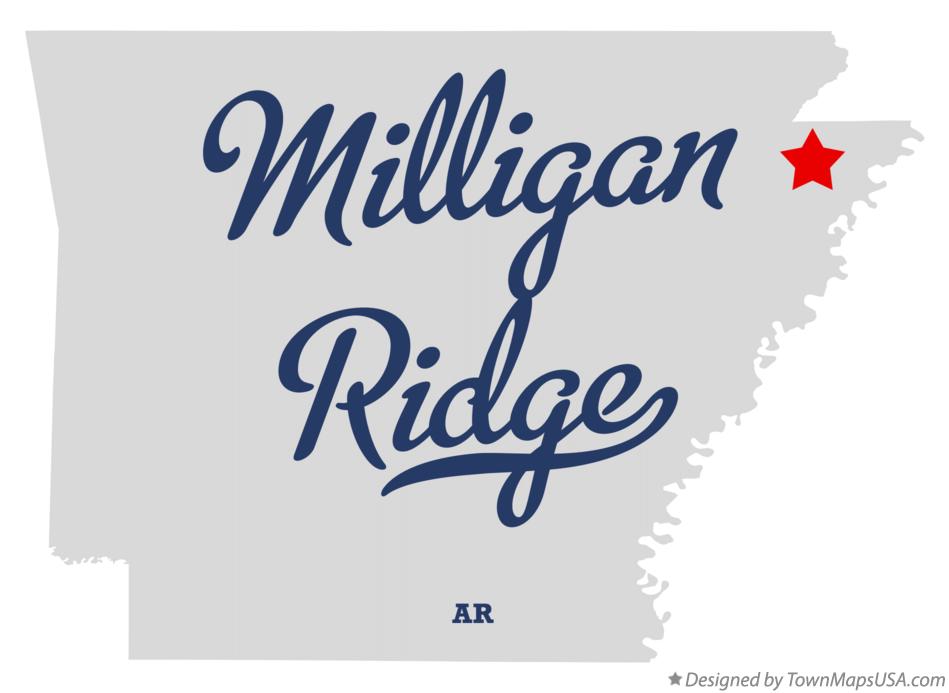 Map of Milligan Ridge Arkansas AR