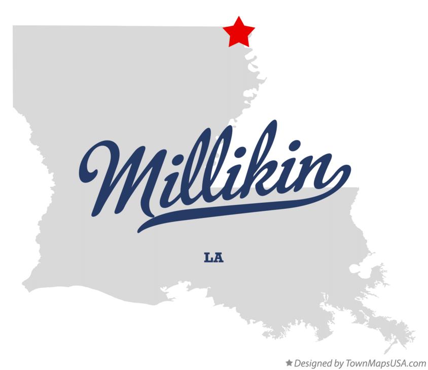 Map of Millikin Louisiana LA