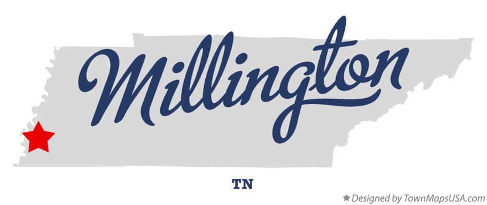 Map of Millington Tennessee TN