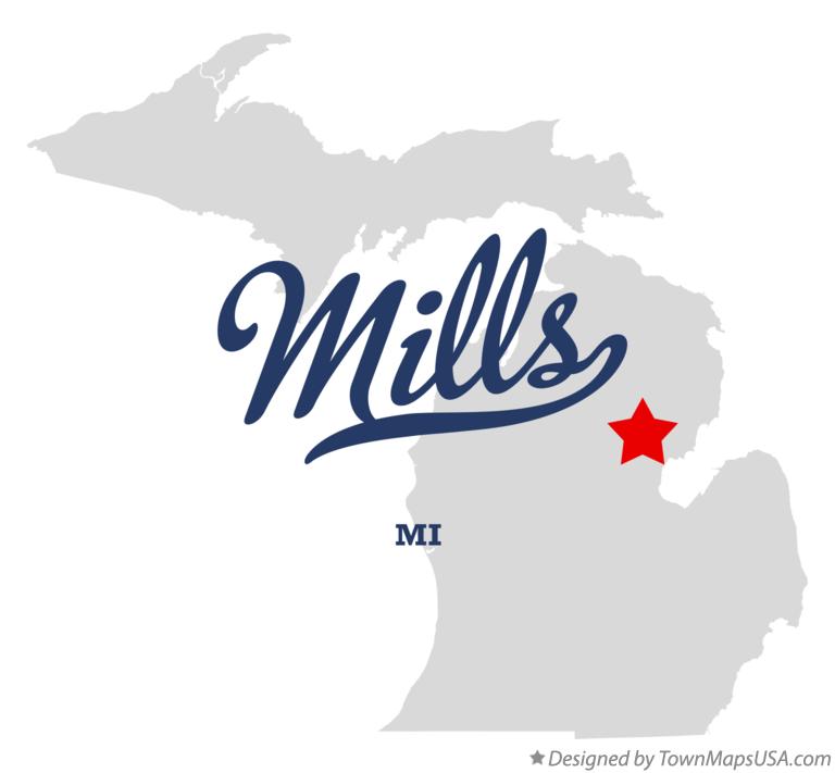 Map of Mills Michigan MI