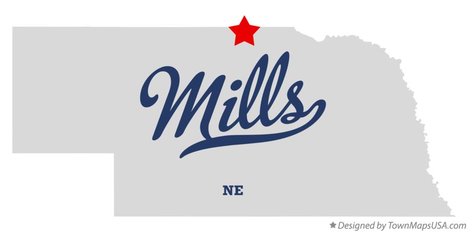 Map of Mills Nebraska NE