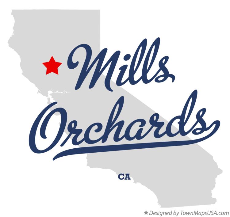 Map of Mills Orchards California CA