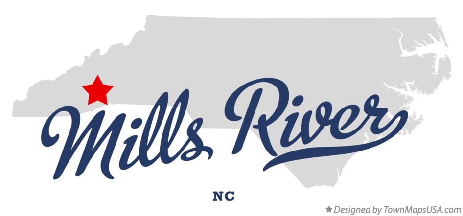 Map of Mills River North Carolina NC