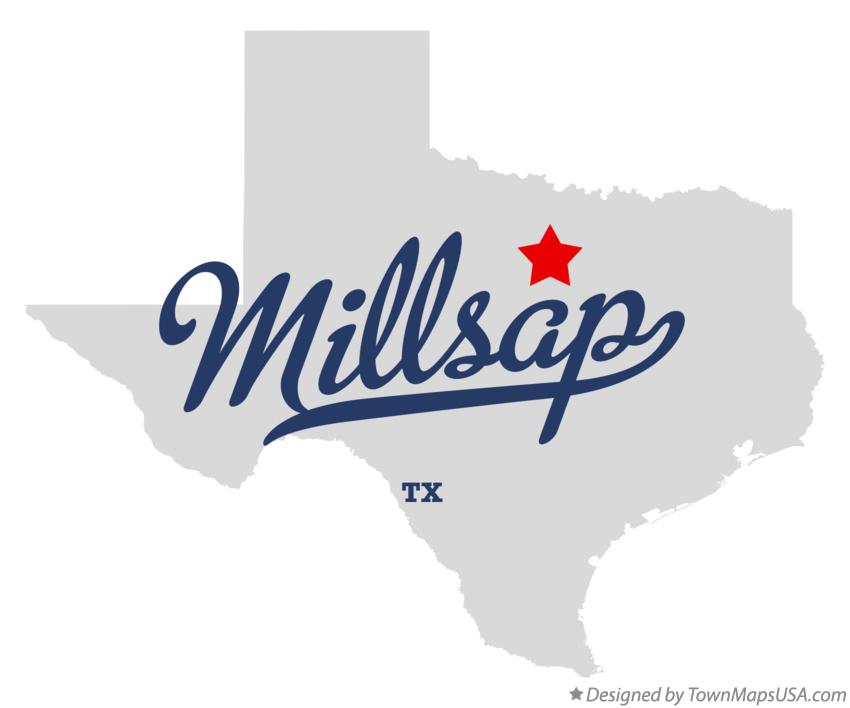 Map of Millsap Texas TX